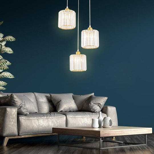 3 Metal Crystal Island Lantern LED Chandelier