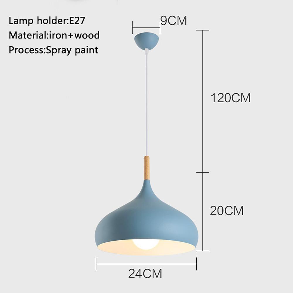 Decorative Cone Metal Wood Pendant Light