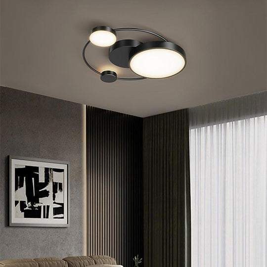 Artistic Circles Design Dimmable LED Modern Flush Mount Ceiling Light