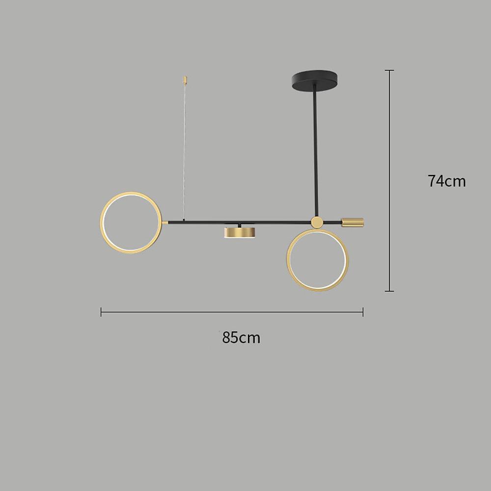 2 Circles LED Nordic Hanging Ceiling Light Island Chandelier