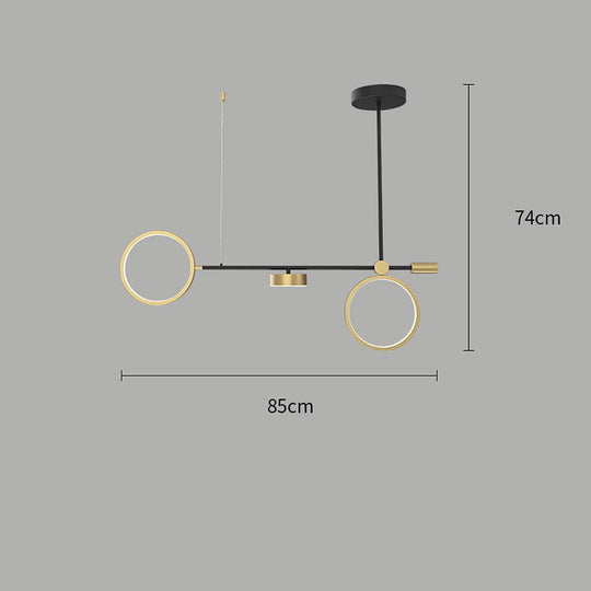 2 Circles LED Nordic Hanging Ceiling Light Island Chandelier