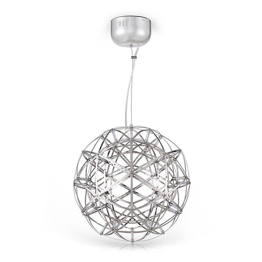 12" Stainless Steel LED Endless Woven Sphere Pendant – Modern Ceiling Light