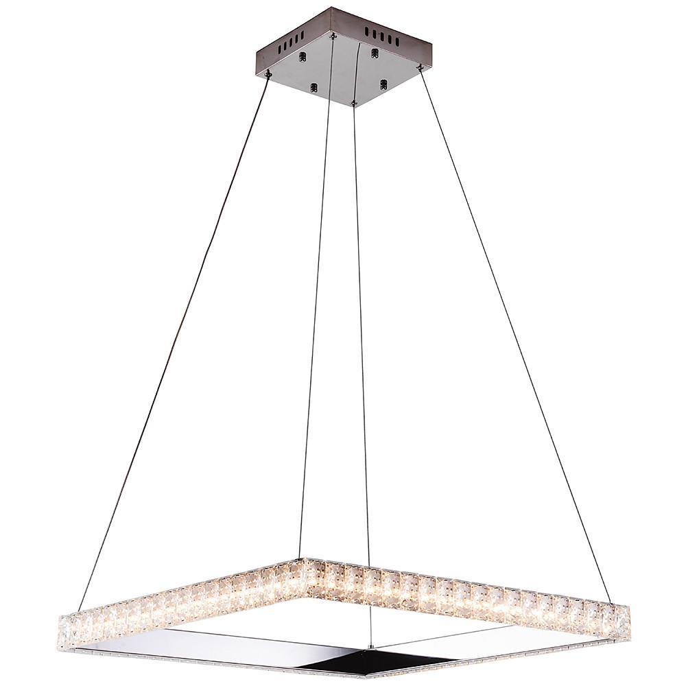 Square Electroplated Crystal – LED Modern Chandelier Pendant Light