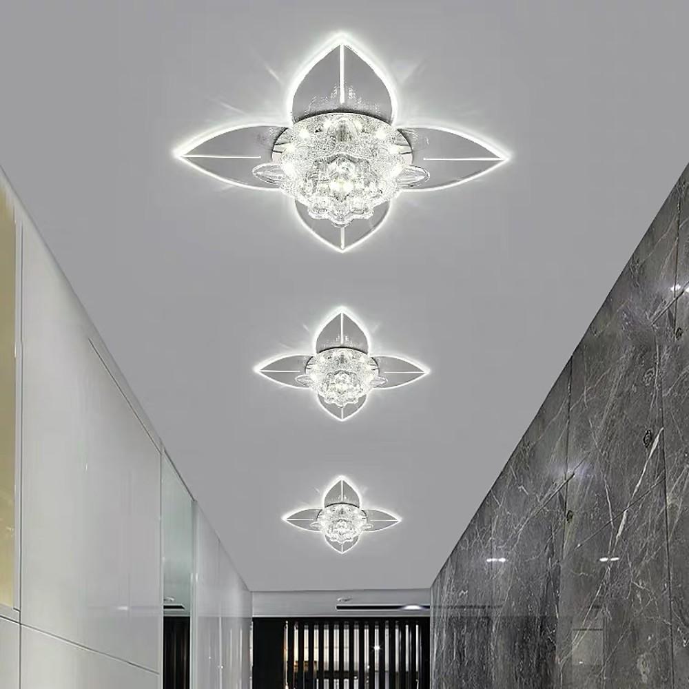 4-Pointed Classic Star LED Multi-Color Crystal Modern Flush Mount Ceiling Light