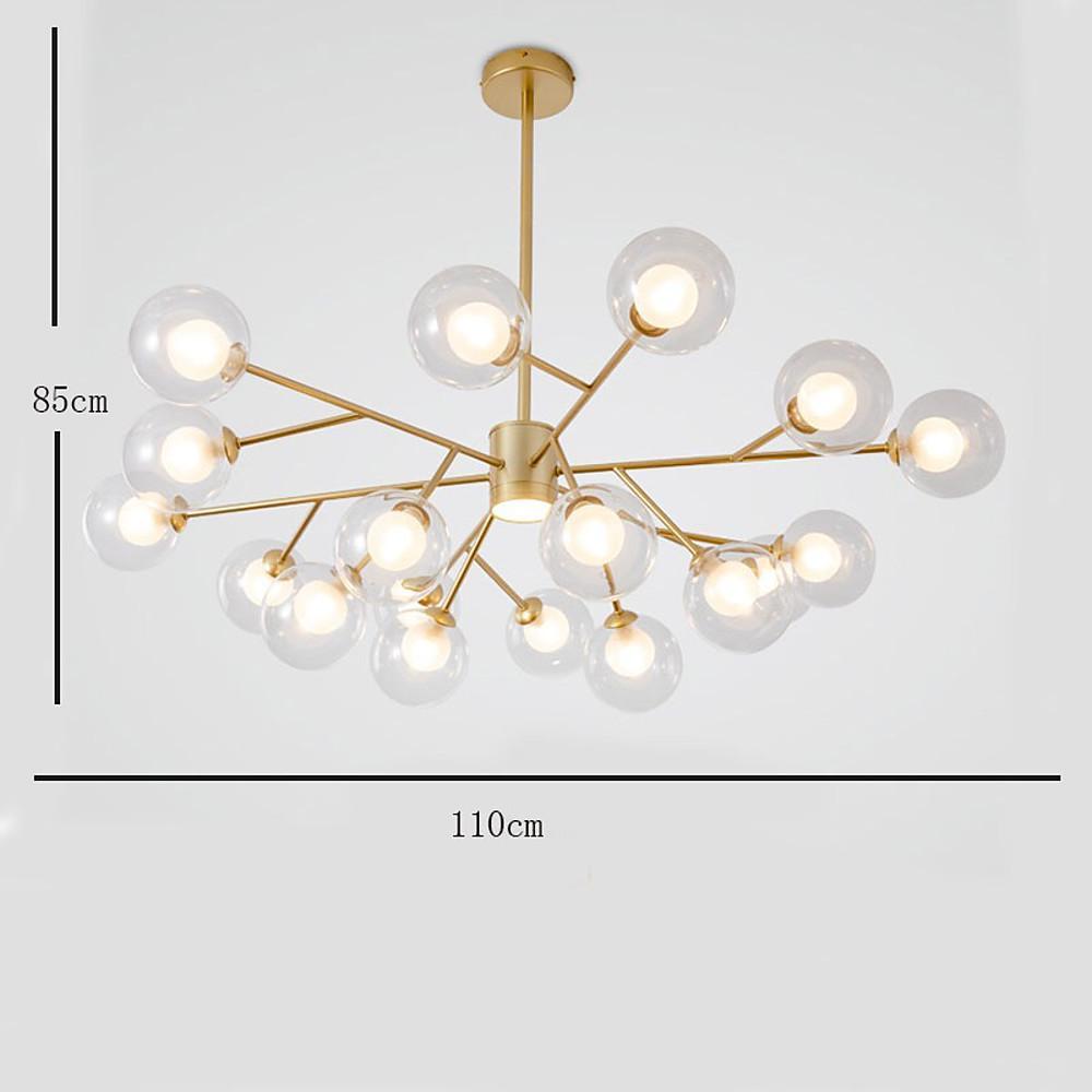 9-Light Glass LED Modern Chandelier