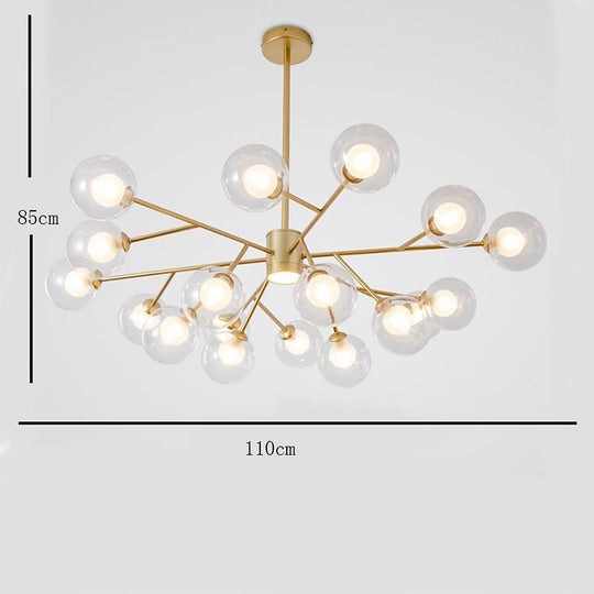 9-Light Glass LED Modern Chandelier