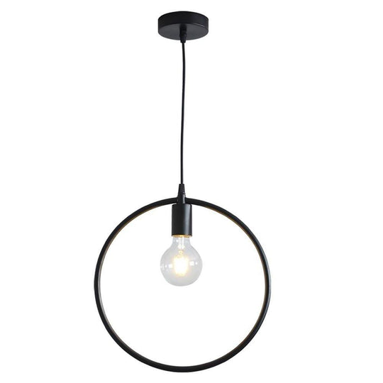 Metal Black and Gold Ceiling Light – Rounded Square Pendant