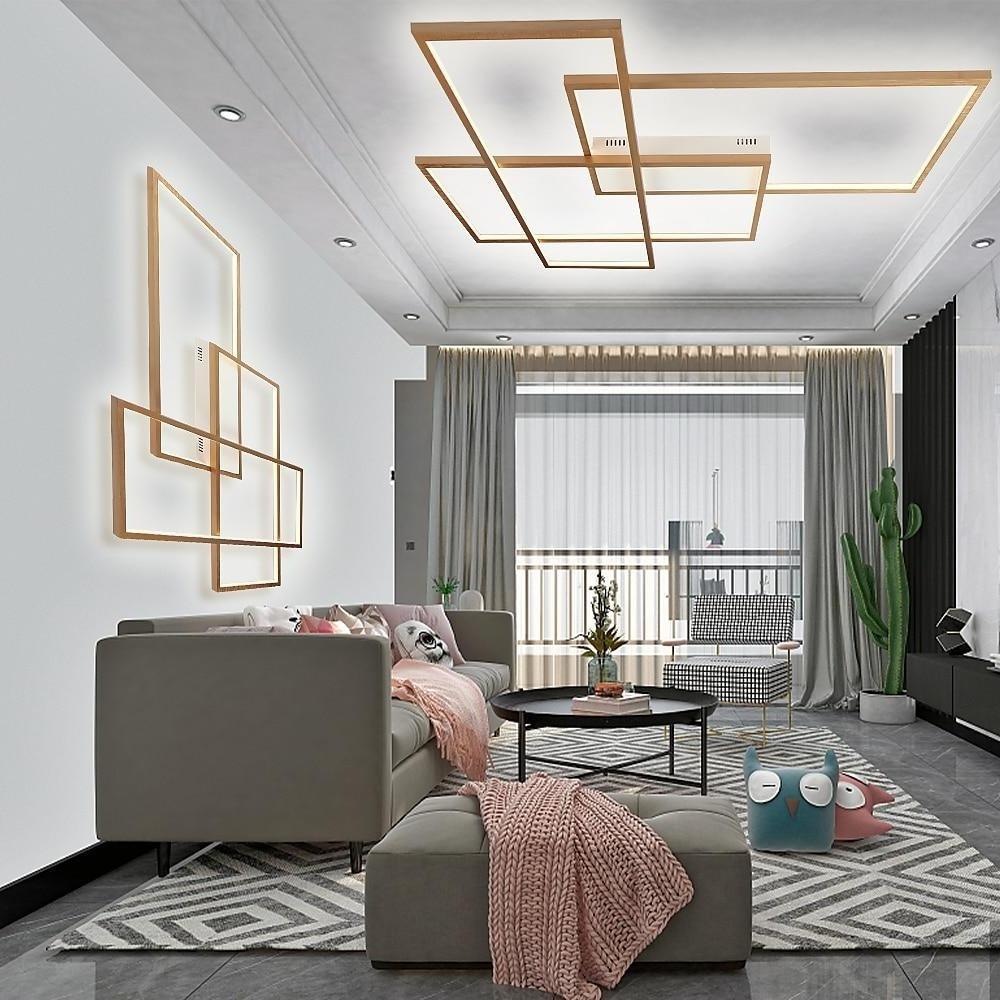 Rectangular Hybrid Modern Flush Mount LED Ceiling Light – 3-Tier Contemporary Design