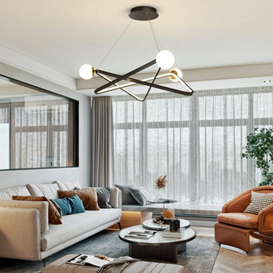 Geometric Design LED Modern Glass Chandelier
