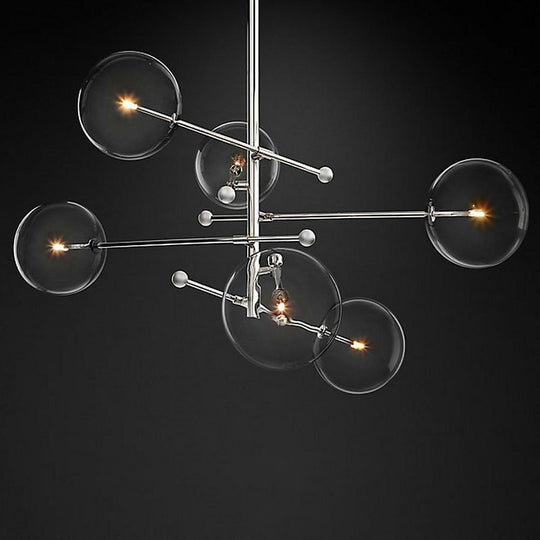 Geometrical Globe Metal Glass LED Chandelier