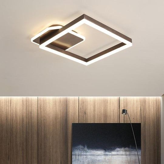 Abstract Square Dimmable LED Modern Flush Mount Ceiling Light