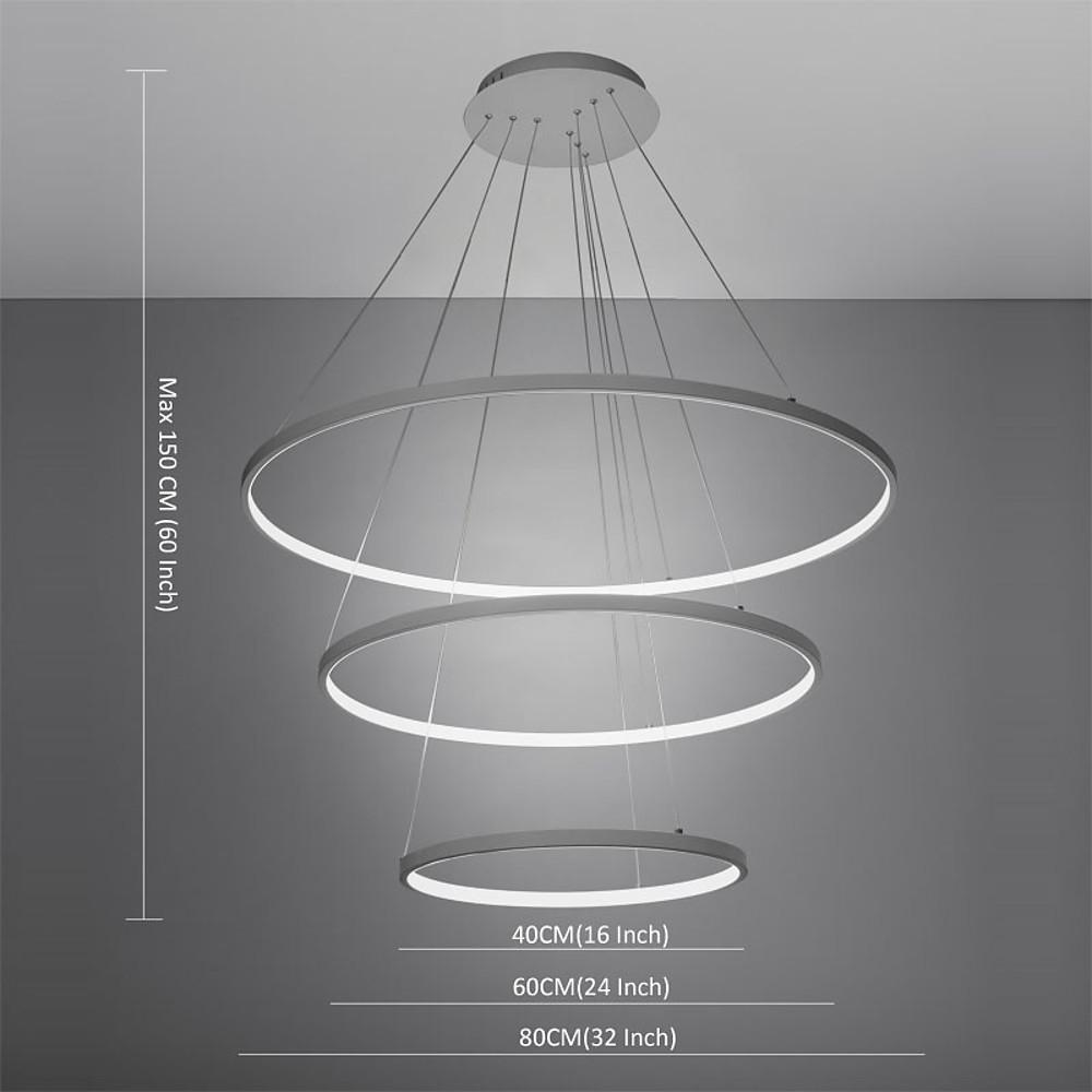 Adjustable Interweaved Ring Dimmable LED Modern Chandelier