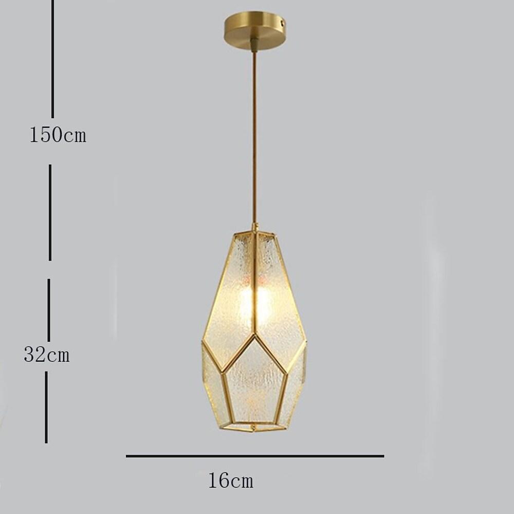 Elongated Cylindrical Glass & Metal LED Pendant Light