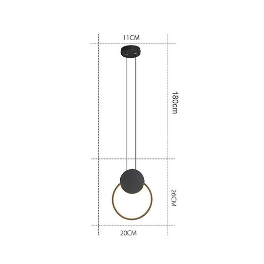 Geometric LED Black Modern Pendant Light