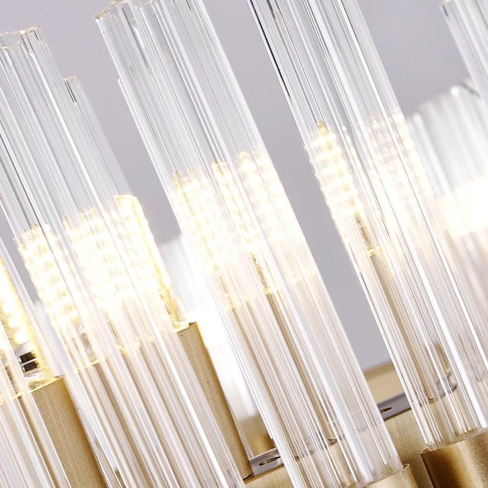 Creative Linear – Electroplated Metal and Glass LED Modern Chandelier Pendant Light