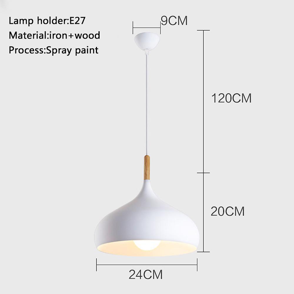 Decorative Cone Metal Wood Pendant Light