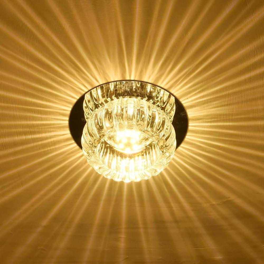 Geometric Crystal Flush Mount LED Ceiling Light
