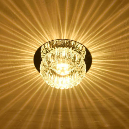 Geometric Crystal Flush Mount LED Ceiling Light