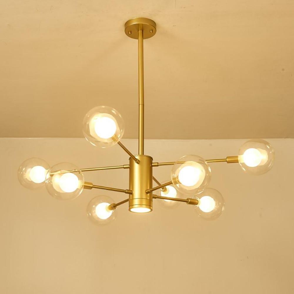8-Light Glass LED Modern Sputnik Chandelier