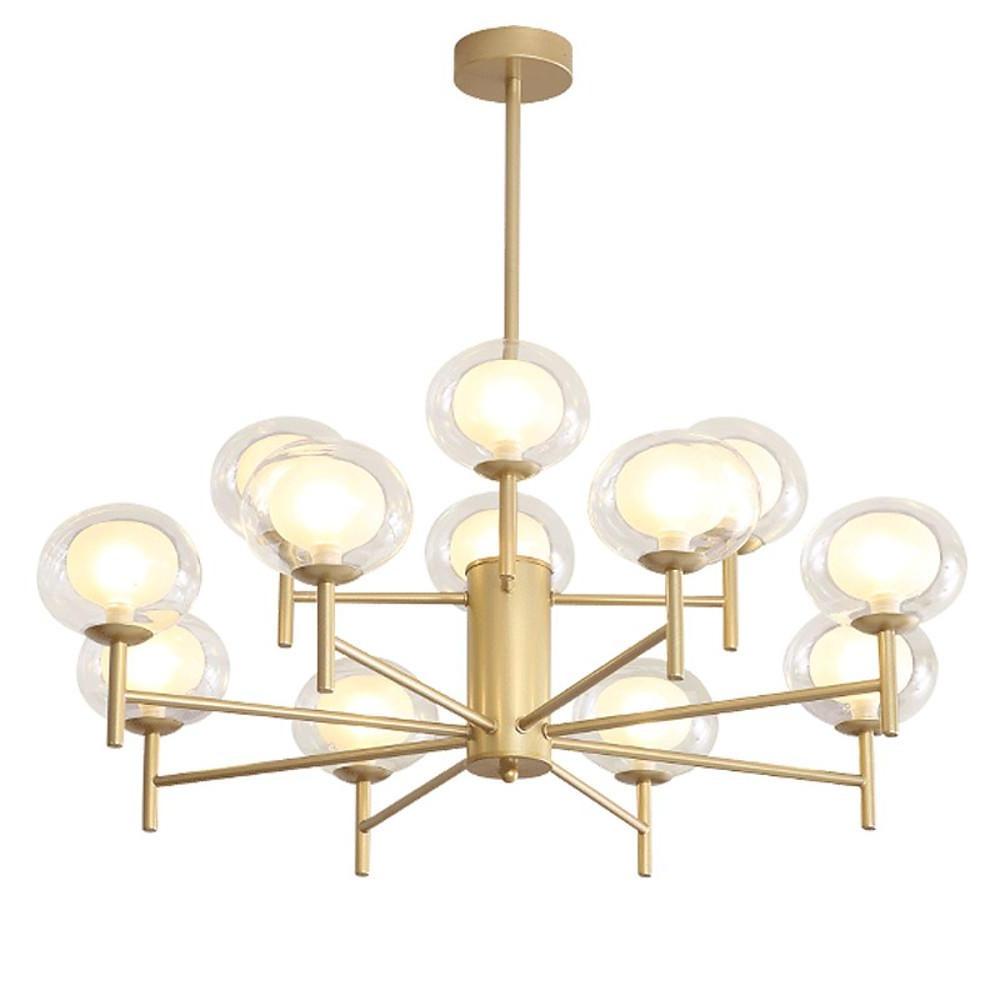 Nordic Style Sputnik Chandelier with 12 Glass Bulbs