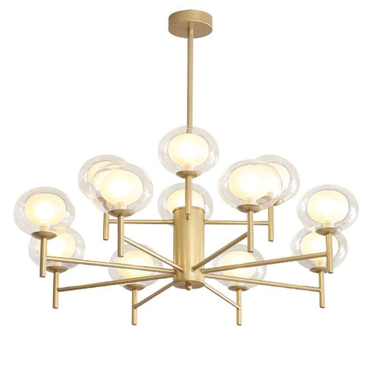 Nordic Style Sputnik Chandelier with 12 Glass Bulbs