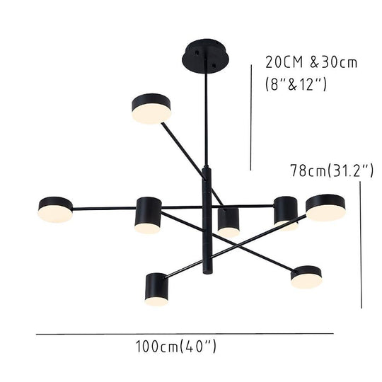 Industrial Sputnik Chandelier – Black Modern Foyer Chandelier with 6 LED Lights