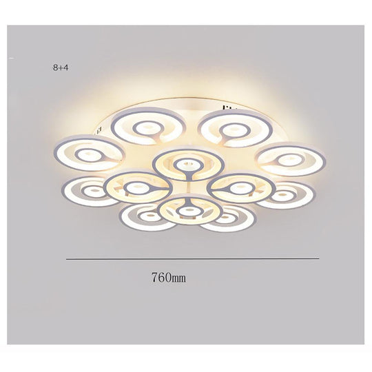 Round Flower Shaped LED Modern Flush Mount Ceiling Light