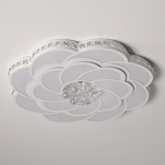 Flower Swirl Metal Novelty LED Flush Mount Ceiling Light for Bedroom
