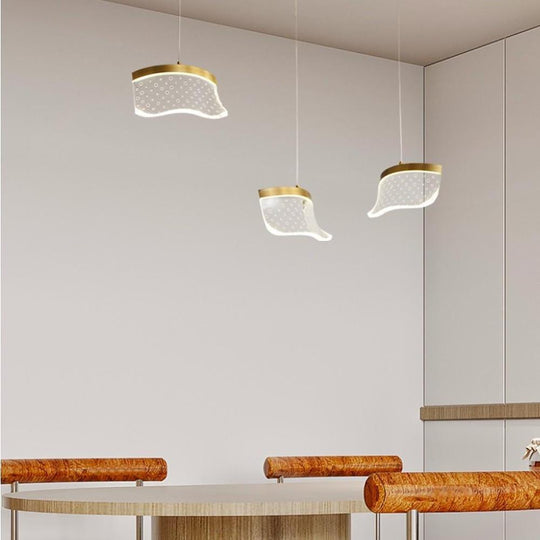 Uneven Copper Acrylic Pendant Light for Kitchen Island