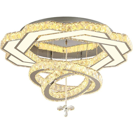 Ambient Crystal LED Flush Mount Light – 20" / 24" / 31"