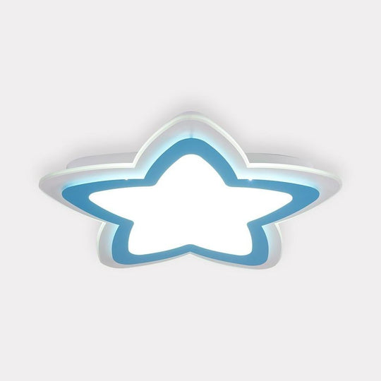 Star Shape Metal Flush Mount White LED Ceiling Light