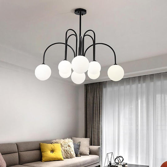 Sputnik Multi-Light Gold/Black Glass Globe LED Chandelier – 6 or 8 Lights