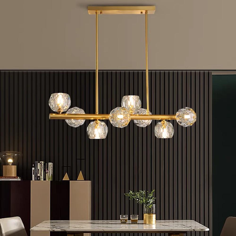 Gold Metal Crystal Globe Cluster LED Chandelier