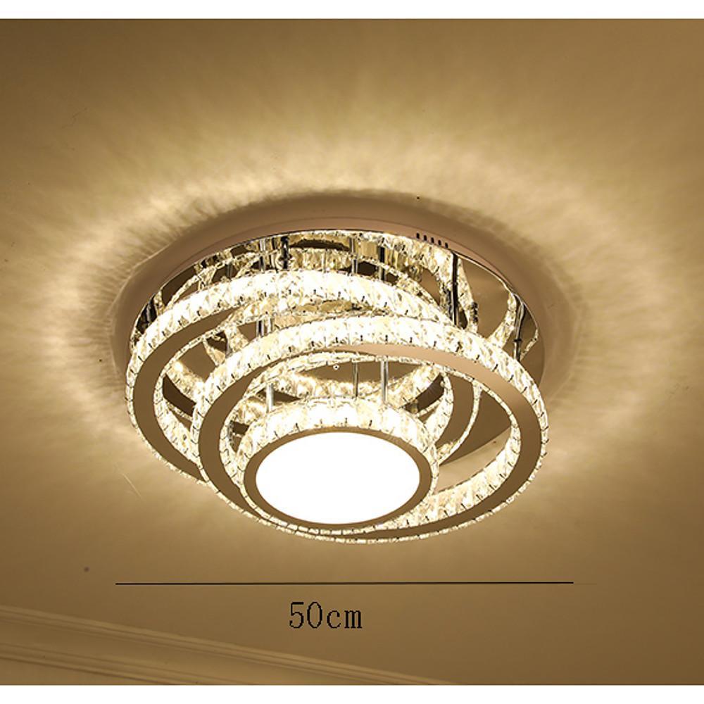 Gradated Flush Mount Ceiling Light – Industrial Acrylic & Stainless Steel LED