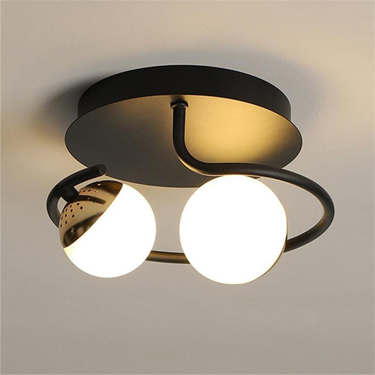 2 Light Globes Design LED Nordic Flush Mount Ceiling Light
