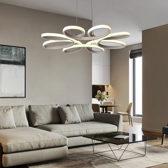 Curves Flower Dimmable LED Modern Pendant Light