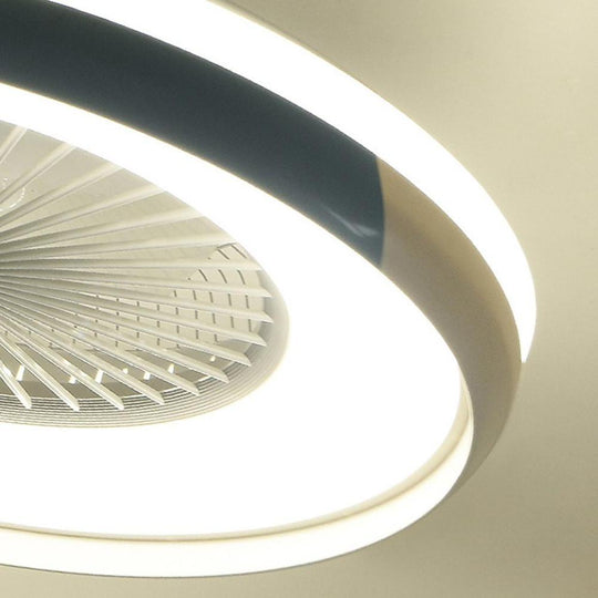 Circular Dimmable Bladeless Ceiling Fan with LED Light