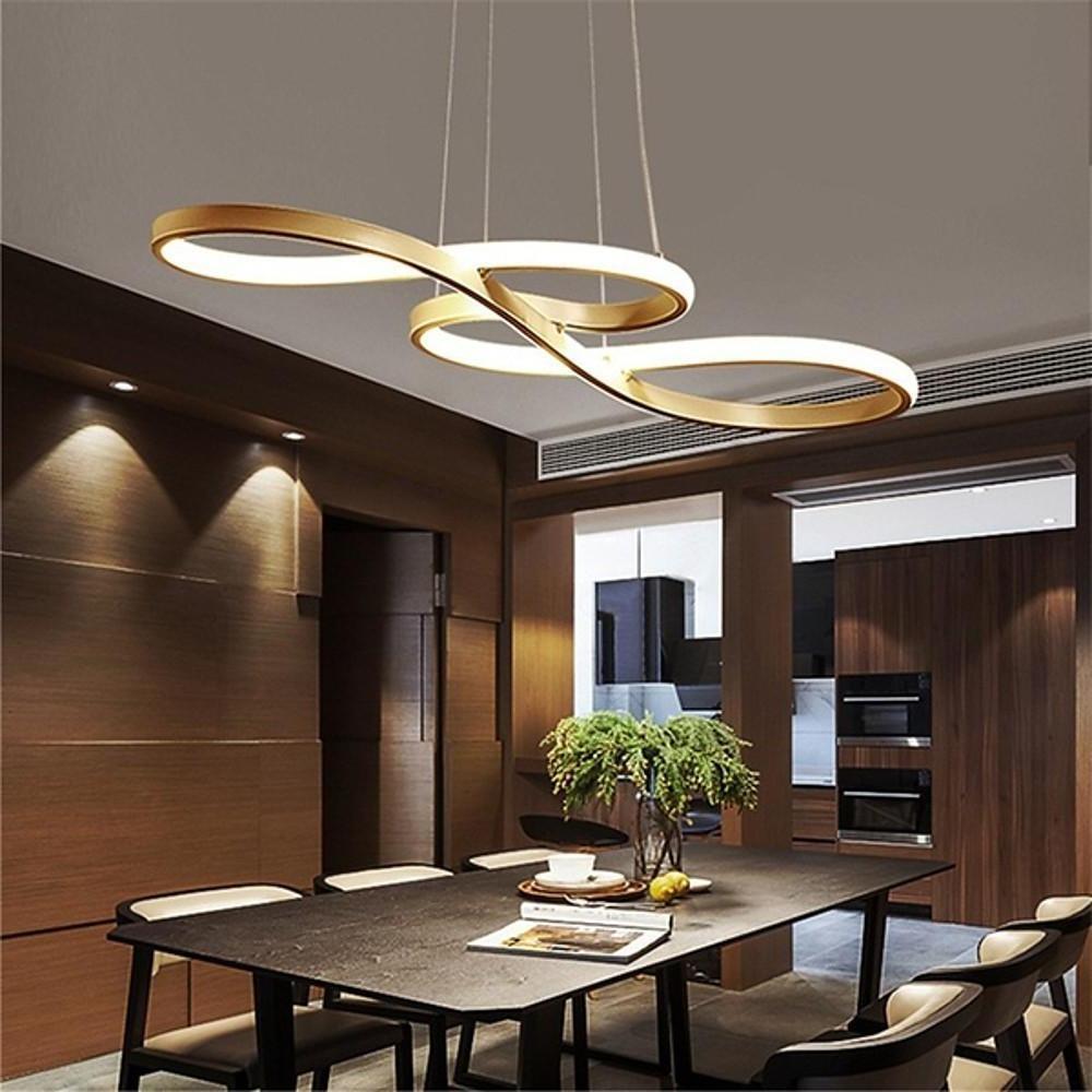 Geometric Wave Semi-Flush Chandelier – Metal & Silica Gel