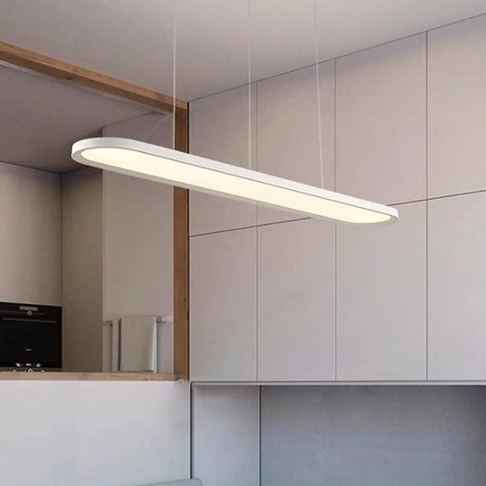 Black White Coffee Oval Shaped LED Modern Ceiling Lights Pendant Lights