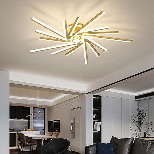 Abstract Tube Flower Shaped LED Nordic Flush Mount Ceiling Light