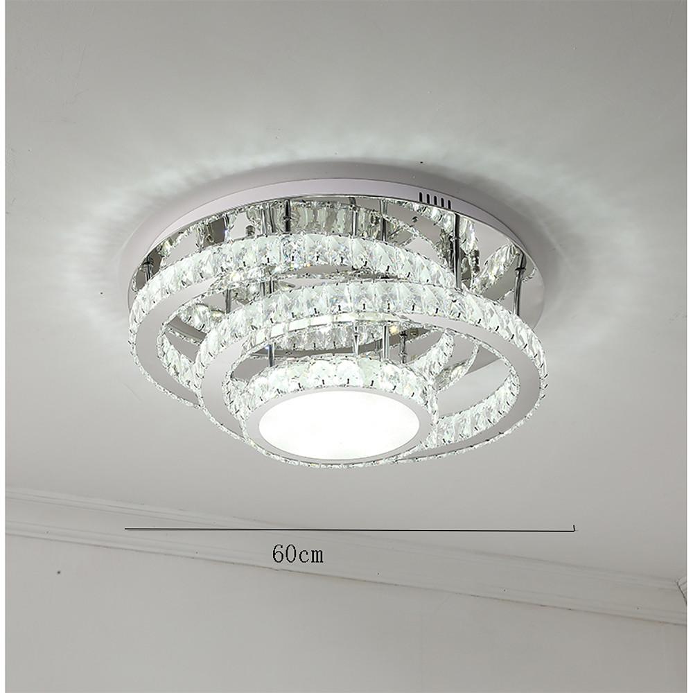 Gradated Flush Mount Ceiling Light – Industrial Acrylic & Stainless Steel LED