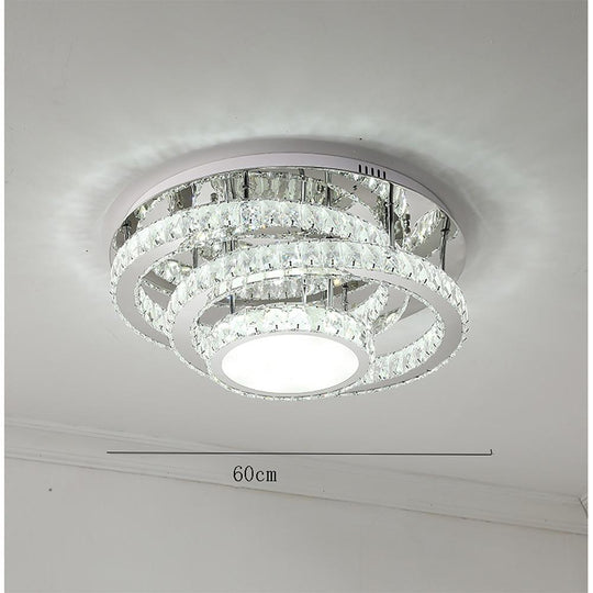 Gradated Flush Mount Ceiling Light – Industrial Acrylic & Stainless Steel LED