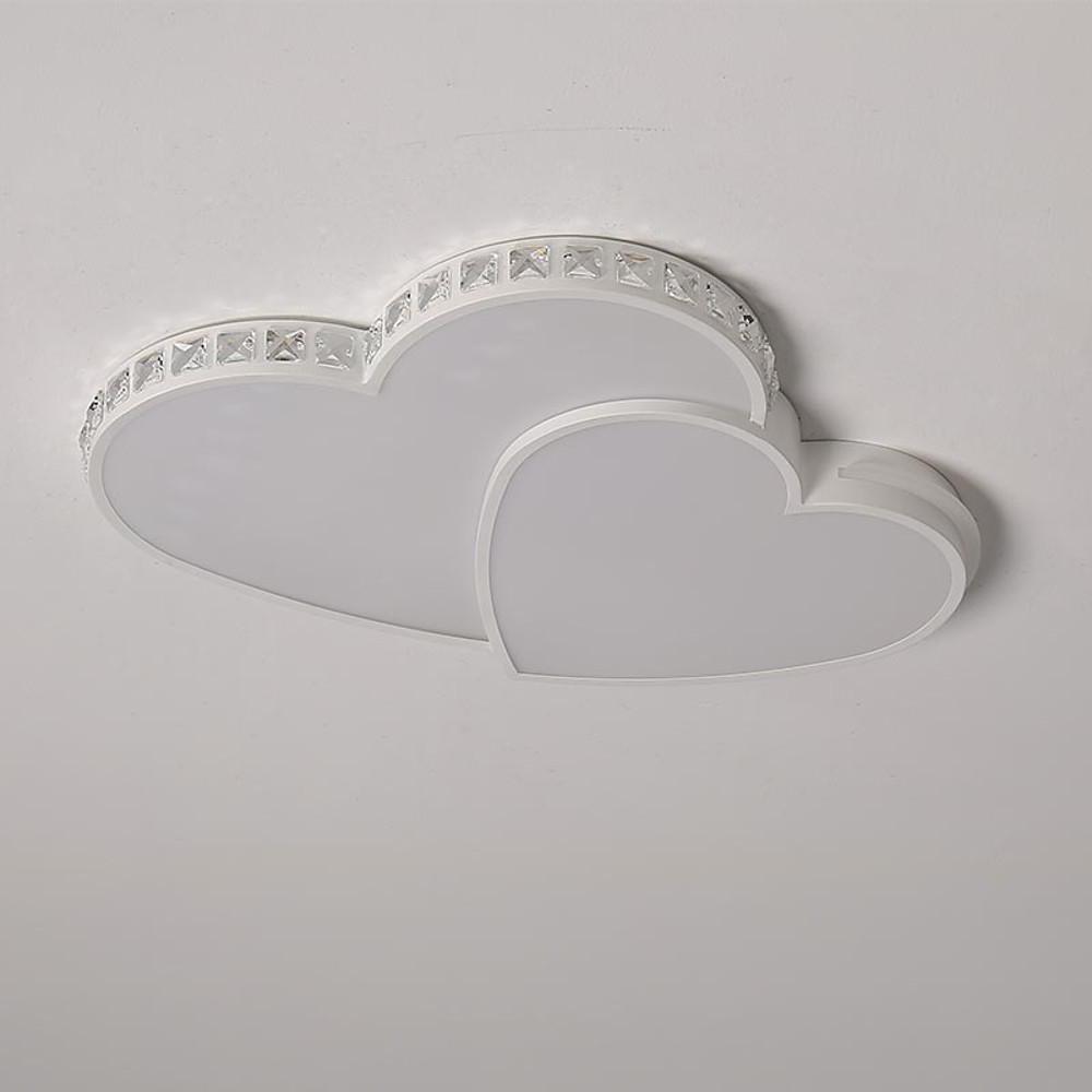 Two Heart Shaped Flush Mount Ceiling Light Dimmable LED Lamp