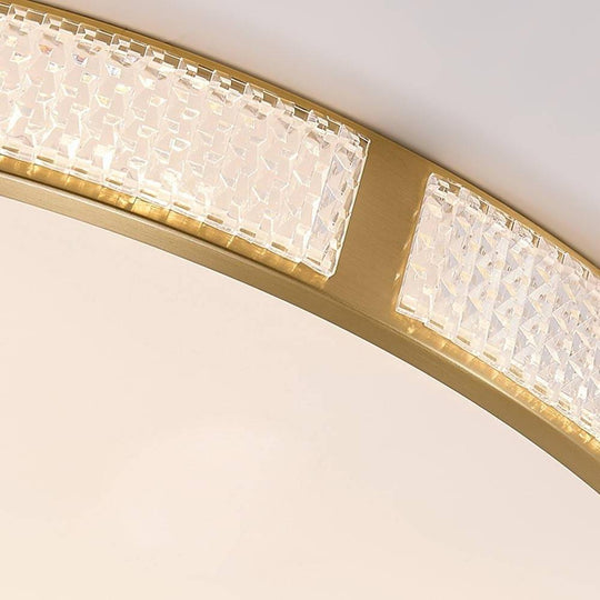 Circular Copper Acrylic LED Nordic Flush Mount Ceiling Light