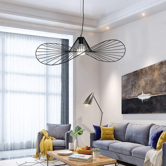Hat Shaped Metal Linear LED Modern Pendant Light