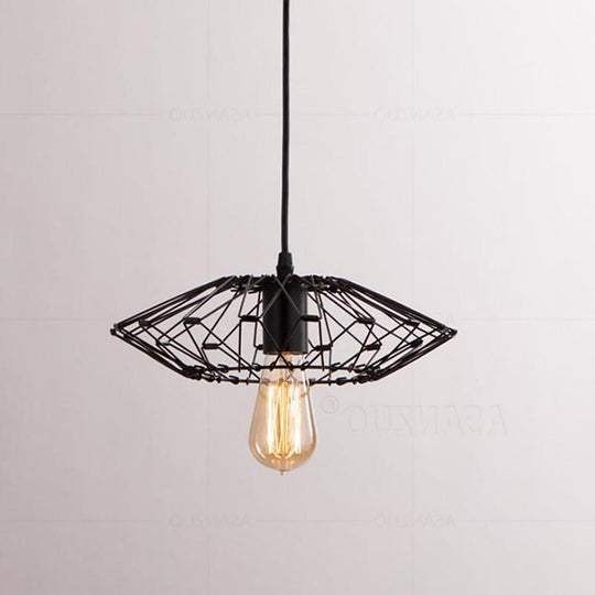 Wire Lantern Country Metal Pendant Light