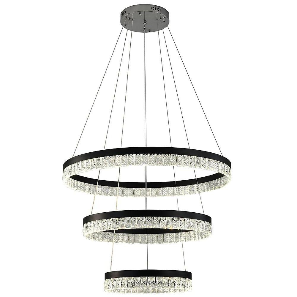 3-Tier Circles LED Crystal Modern Chandelier