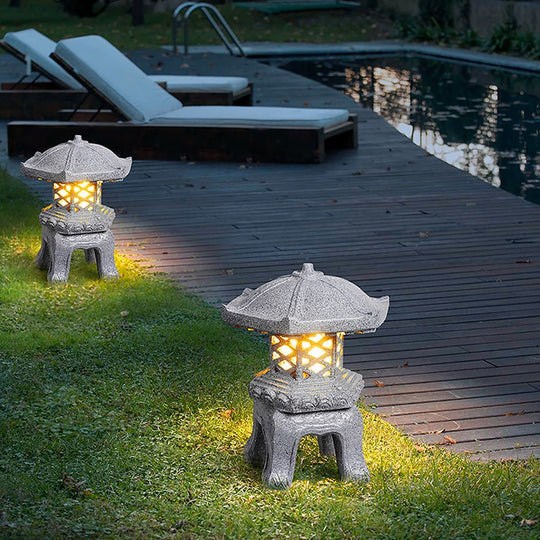 Rustic Imitation Stone Tower Outdoor Landscape Light
