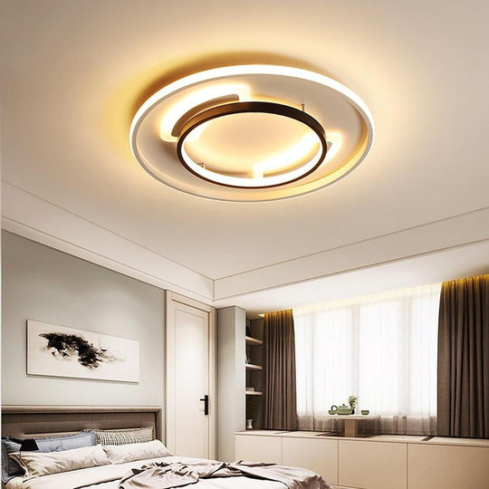 Circle Modern LED Flush Mount Ceiling Light – Bedroom and Living Room Fixture