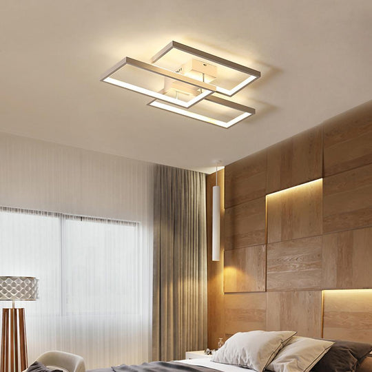 Geometric Rectangle LED Modern Flush Mount Ceiling Light